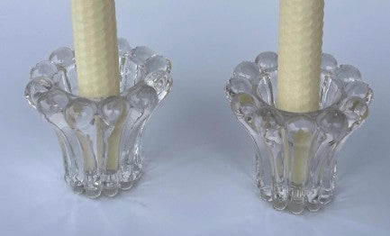 Vintage Crystal Flower Candle Holders - West Germany (Set of 2)