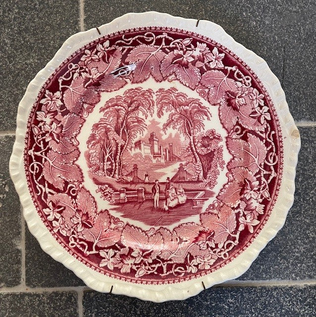Large Vintage "Vista" Pink Mason's Plate 1890-1900