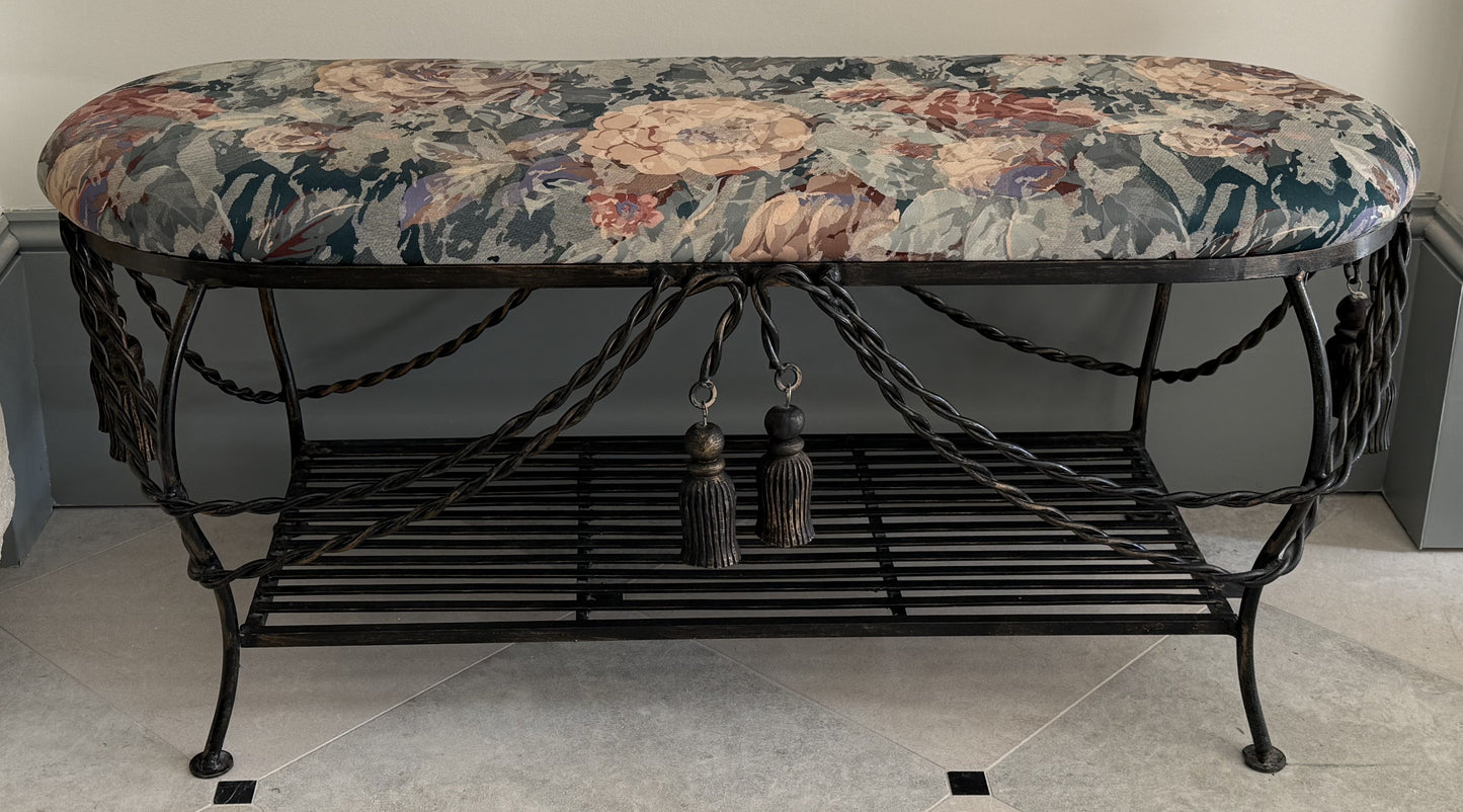 Wrought Iron Tassel Bench