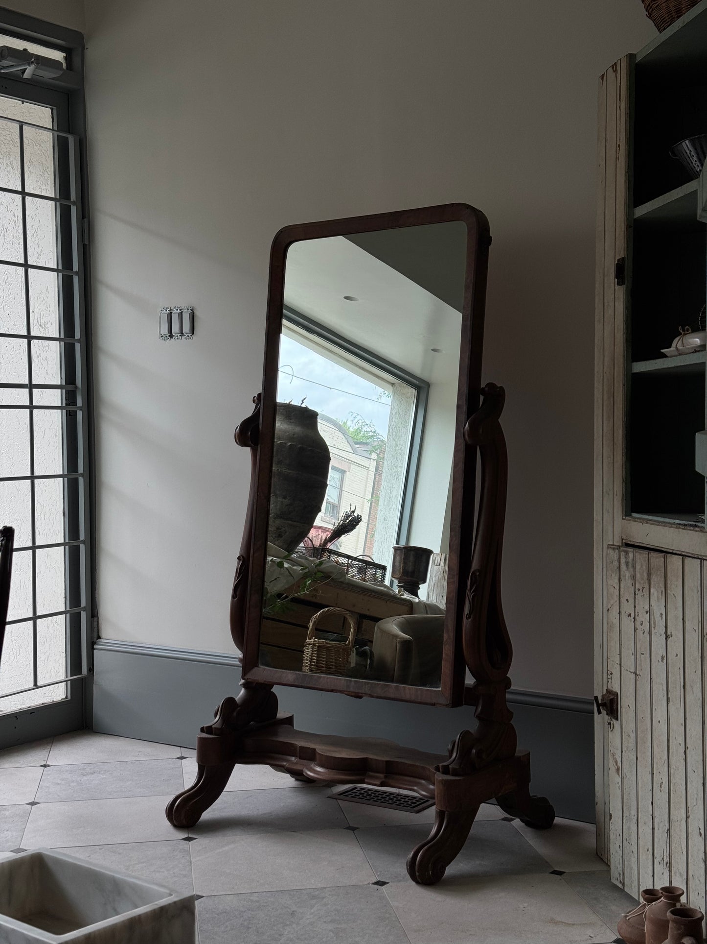 Antique Full-Body Floor Mirror