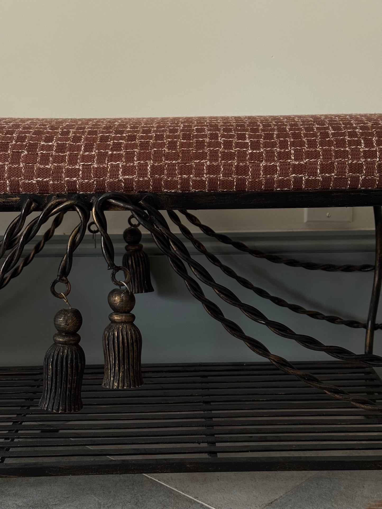 Wrought Iron Tassel Bench
