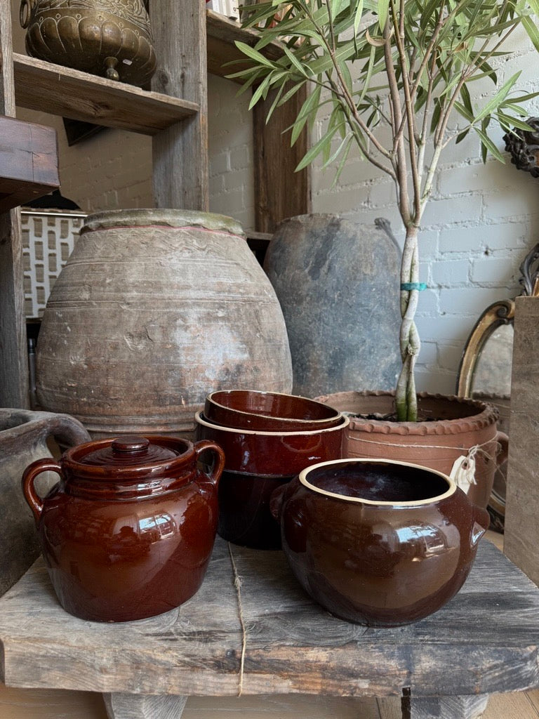 Vintage Glazed Bean Pot