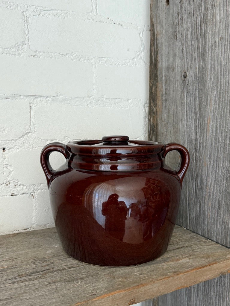 Vintage Glazed Bean Pot