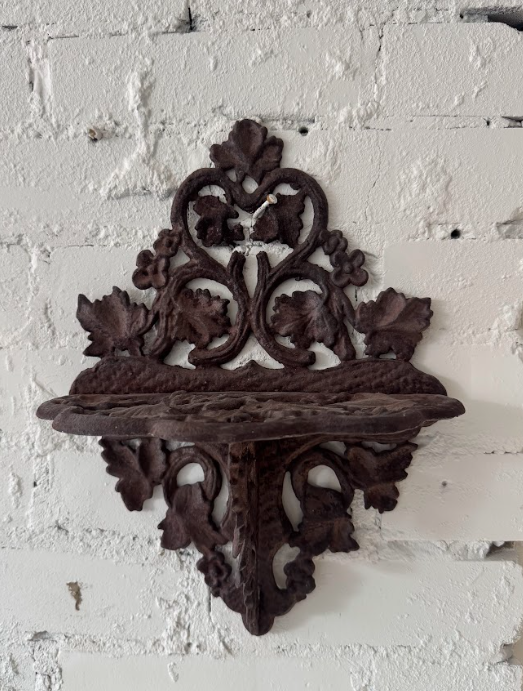 Antique 1868 Post Civil War Era Cast Iron Wall Shelf
