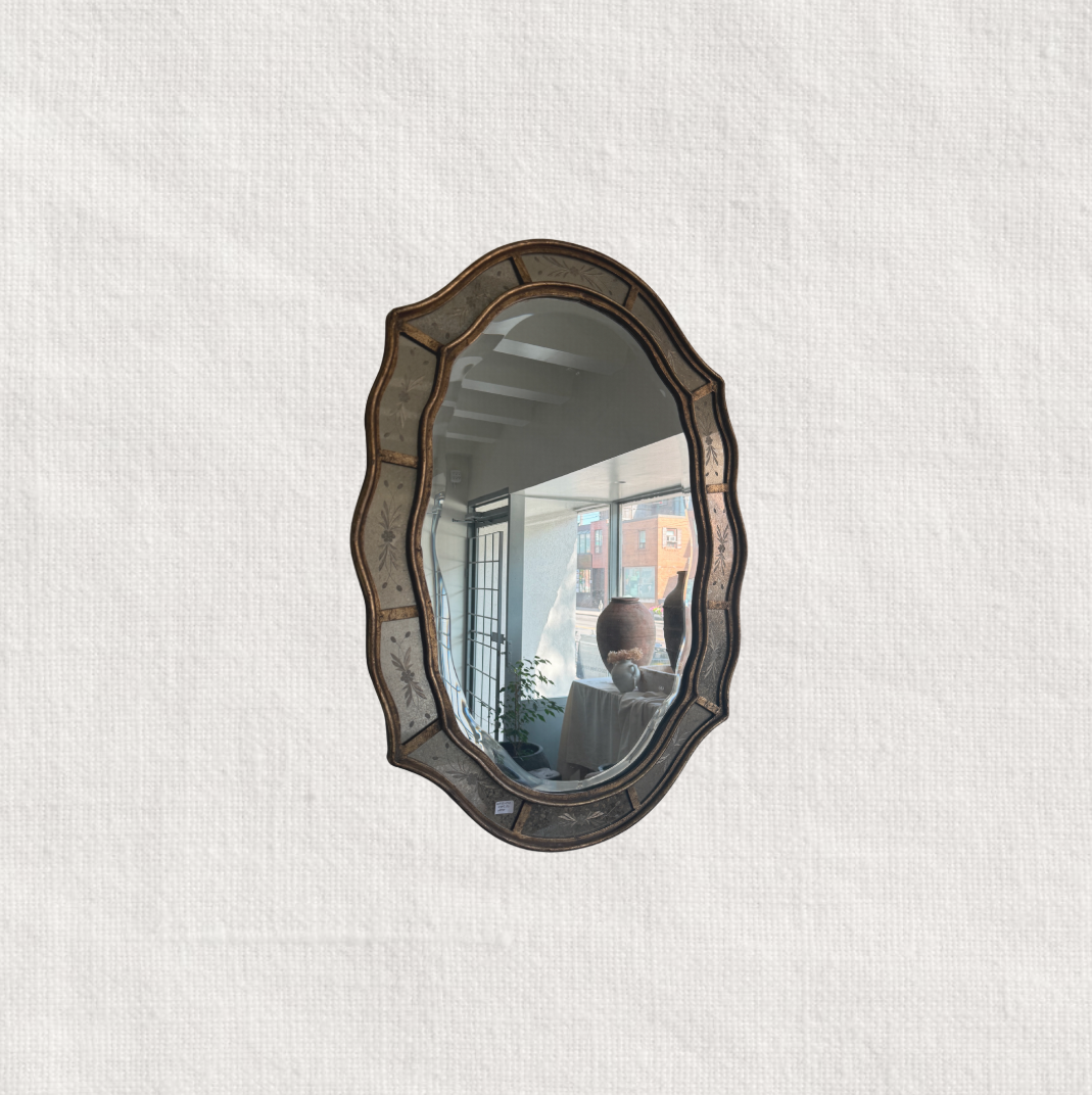 Vintage Scalloped Wall Mirror