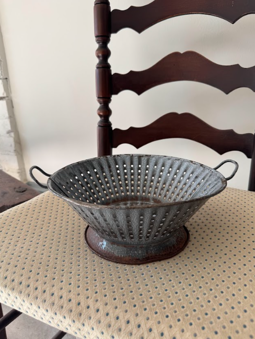 Vintage Blue Enamel Colander