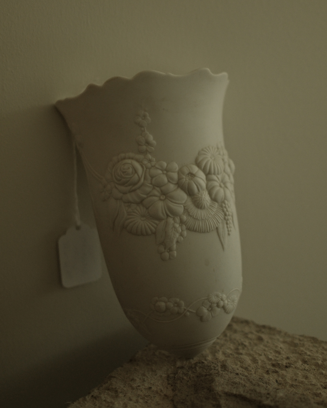 White Ceramic Wall Pocket Vase