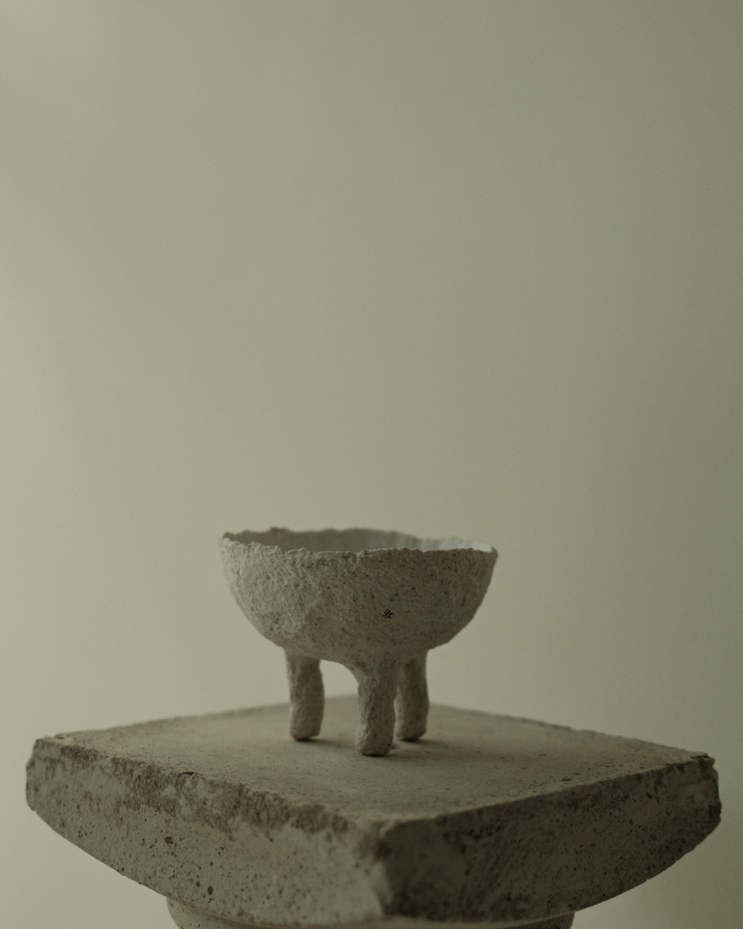 Mini White Paper Mache Dish