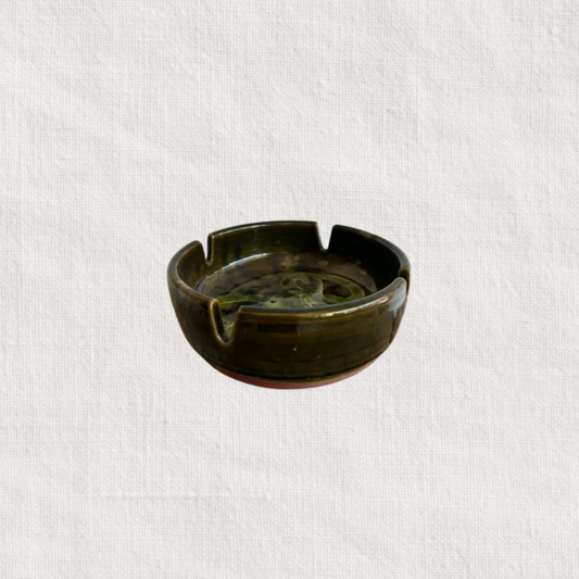 Green Pottery Ashtray