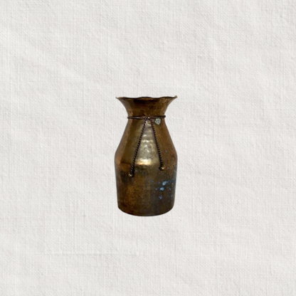 Ruffled Edge Brass Vase