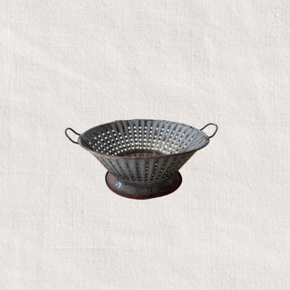 Vintage Blue Enamel Colander
