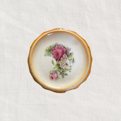 English Porcelain Ivory Rose Fruit Cake Tray - Late 19th century