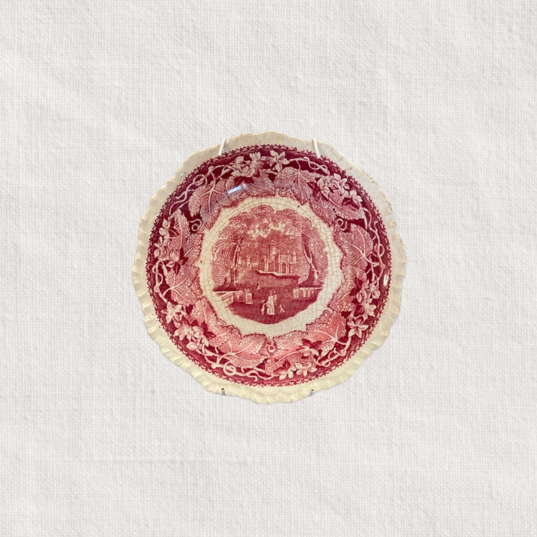 Small Vintage "Vista" Pink Mason's Plate 1890-1900