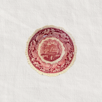 Small Vintage "Vista" Pink Mason's Plate 1890-1900