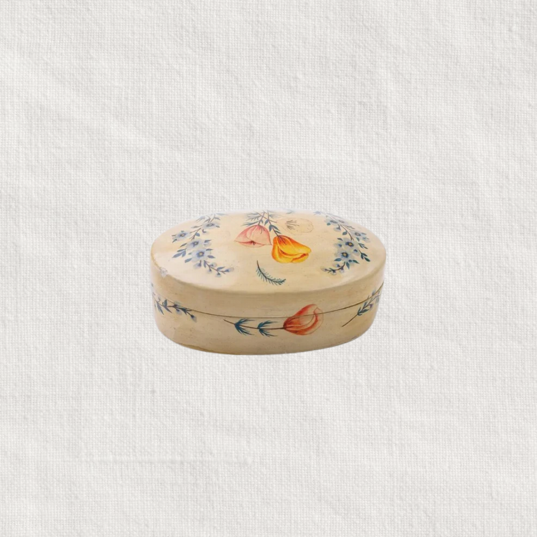 Vintage Hand Painted Lidded Container