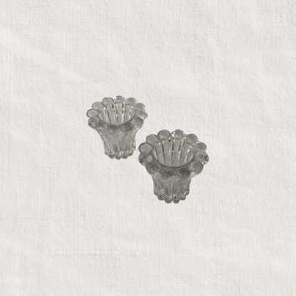 Vintage Crystal Flower Candle Holders - West Germany (Set of 2)