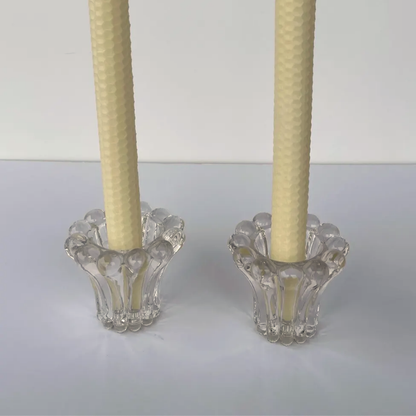 Vintage Crystal Flower Candle Holders - West Germany (Set of 2)