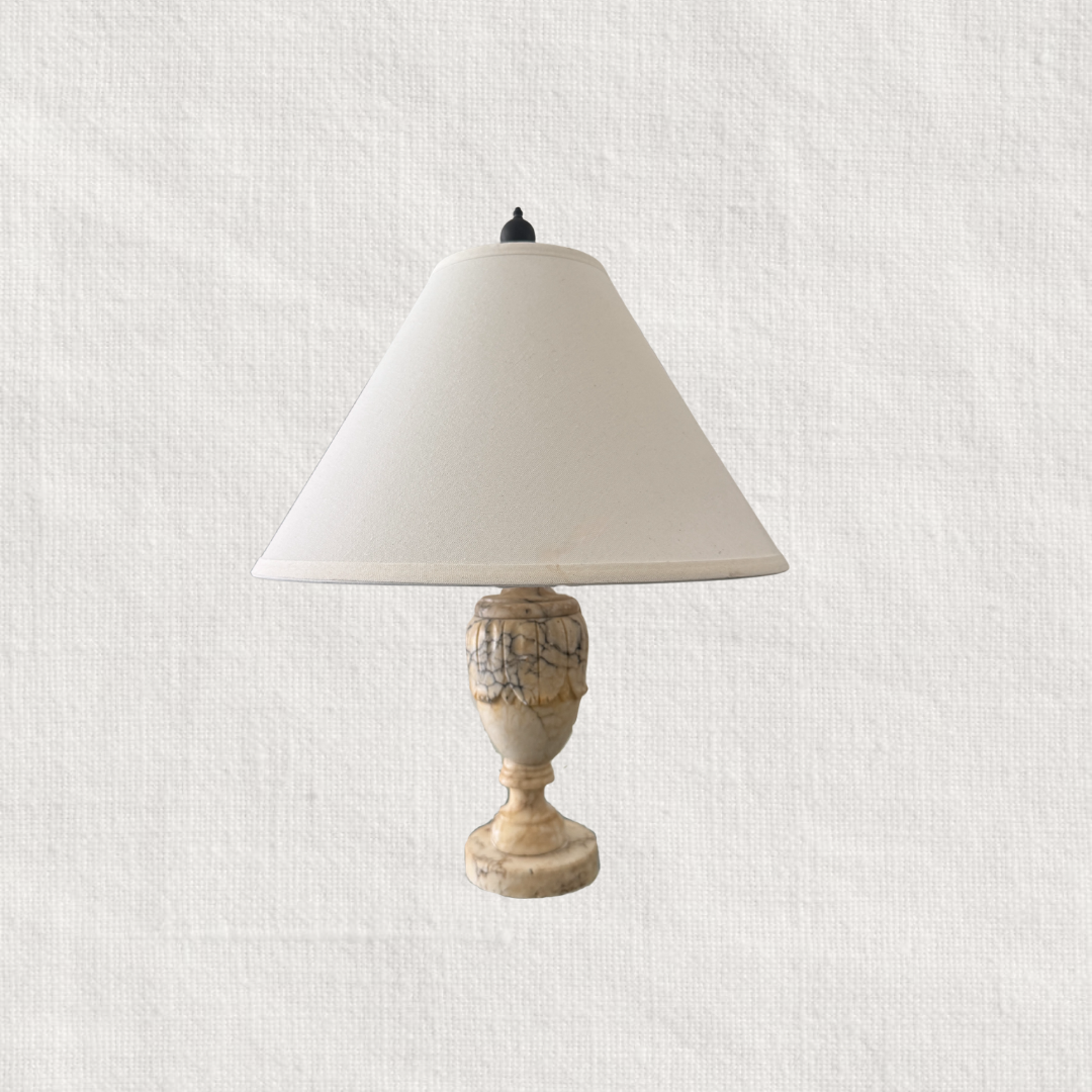 Vintage Marble Table Lamp with Shade