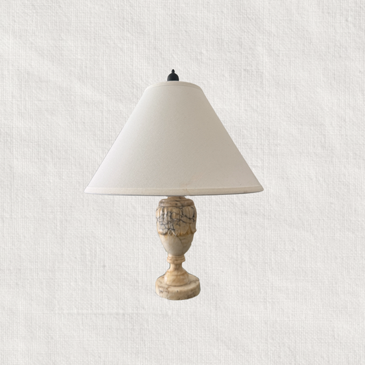 Vintage Marble Table Lamp with Shade