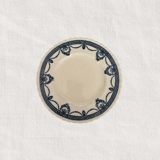 Scalloped Blue & White Plate