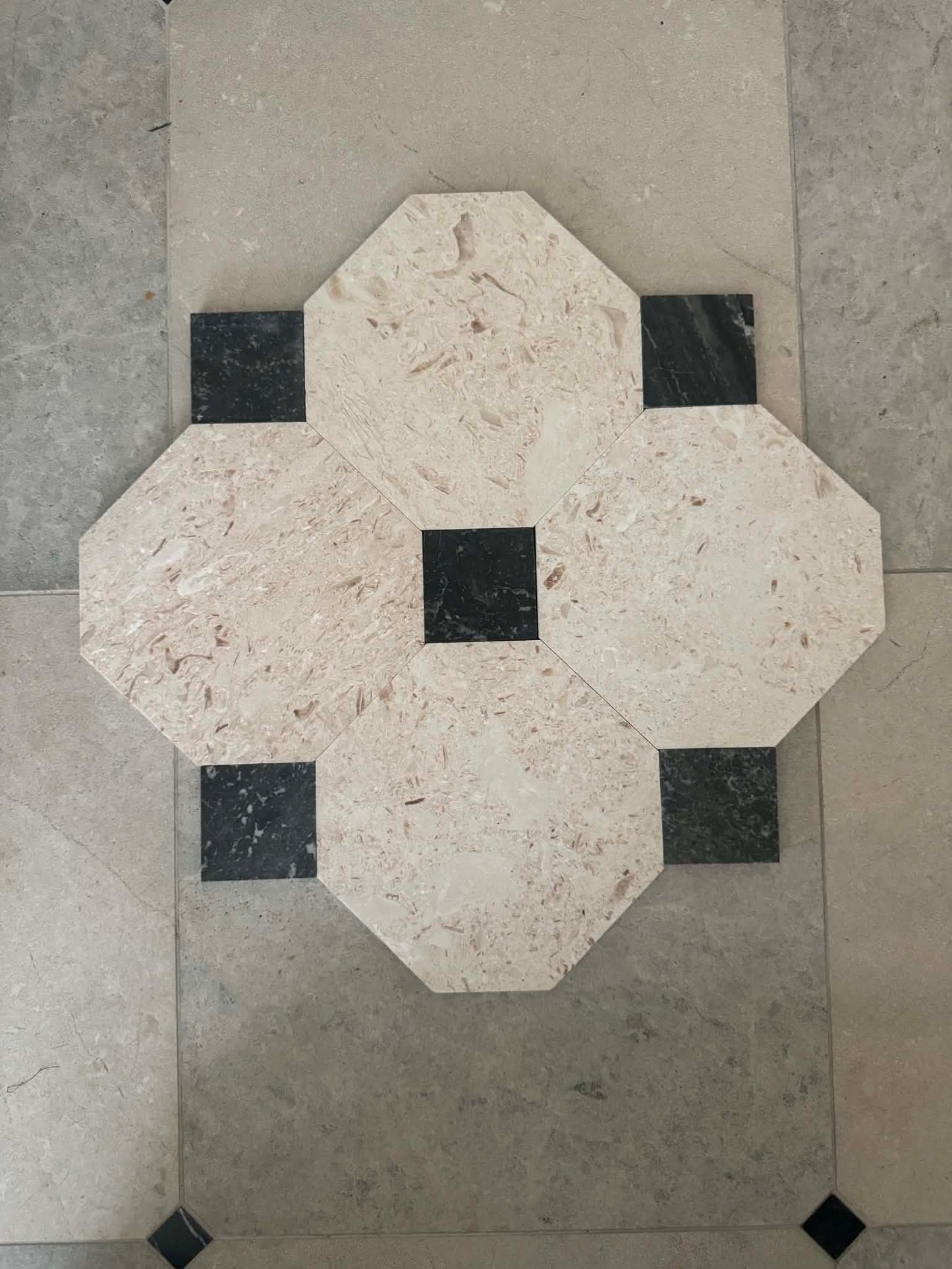 Beige-Black Marble Tile