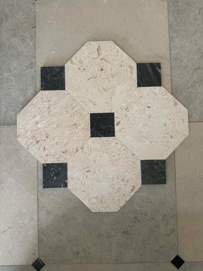 Beige-Black Marble Tile