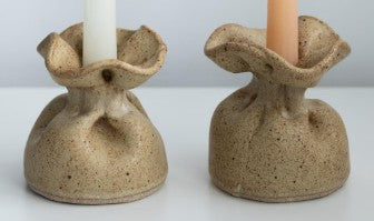 Clay Candle Holders Handmade (Set of 2)
