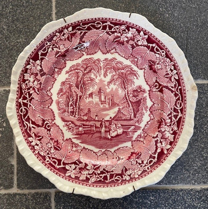 Large Vintage "Vista" Pink Mason's Plate 1890-1900