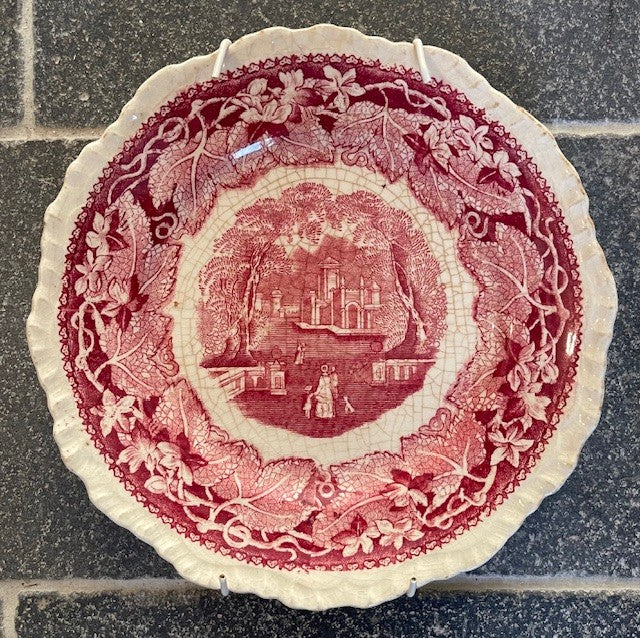 Small Vintage "Vista" Pink Mason's Plate 1890-1900