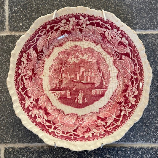 Small Vintage "Vista" Pink Mason's Plate 1890-1900