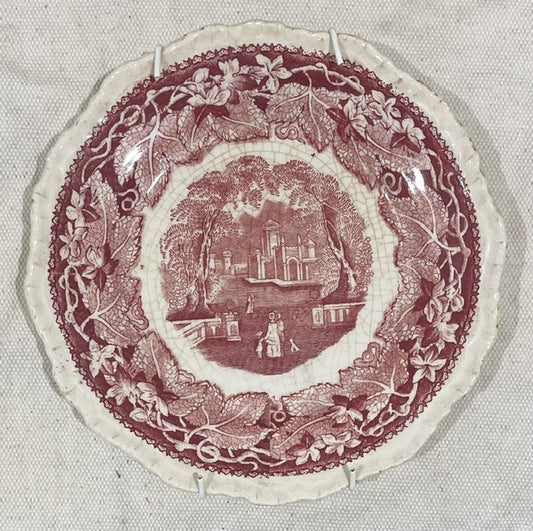 Small Vintage "Vista" Pink Mason's Plate 1890-1900