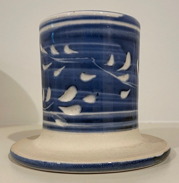 White and Blue Candle  Holder