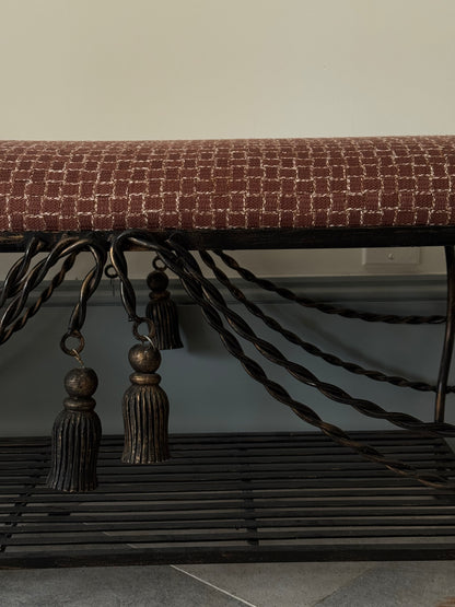 Wrought Iron Tassel Bench