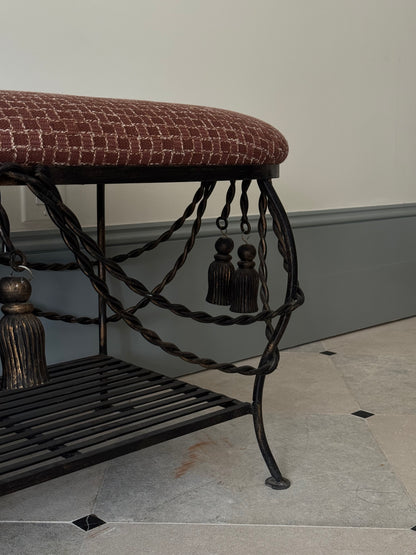 Wrought Iron Tassel Bench