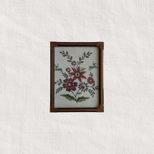 Vintage Floral Embroidered Wall Art