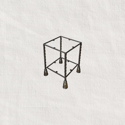 Metal Table with Glass Top