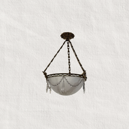 S Antique Glass Chandelier