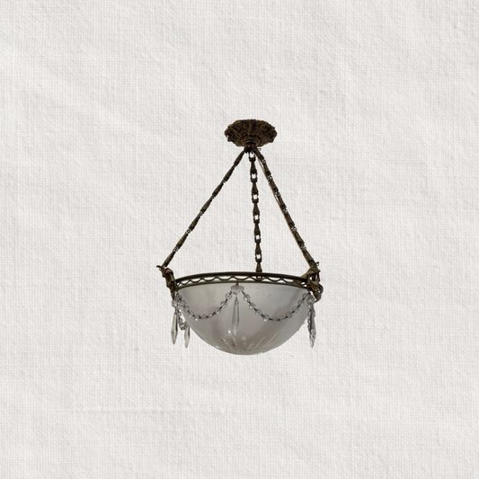 S Antique Glass Chandelier