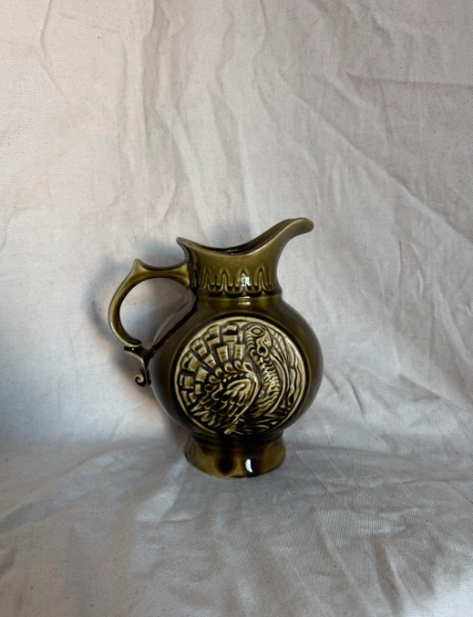 McCoy 1960's Pottery Avocado Green - Turkey Water Pitcher