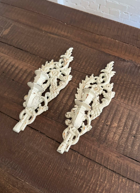 Metal Candle Sconces - Set of 2