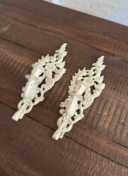 Metal Candle Sconces - Set of 2