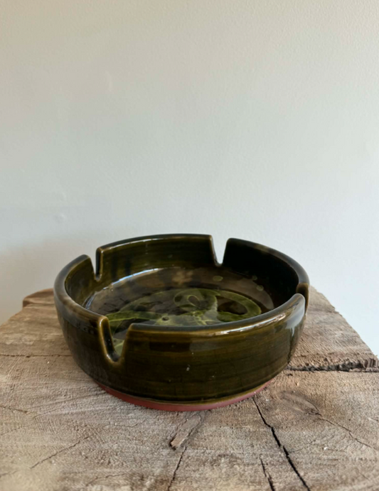 Green Pottery Ashtray