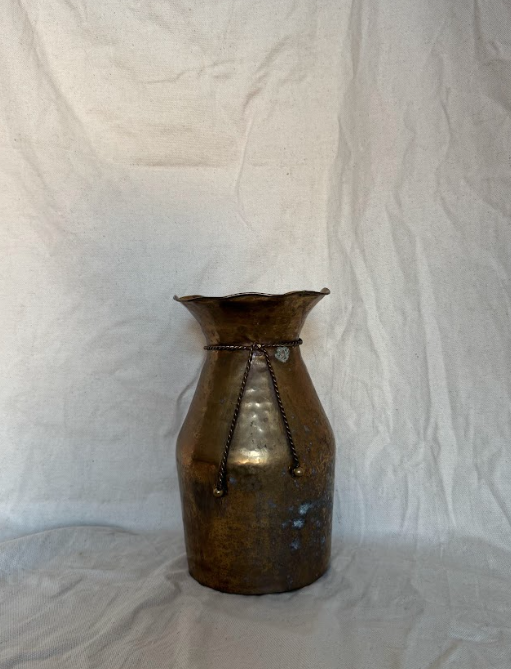Ruffled Edge Brass Vase