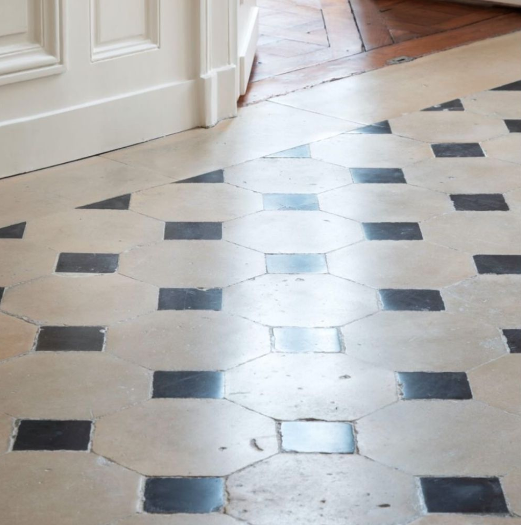 Beige-Black Marble Tile