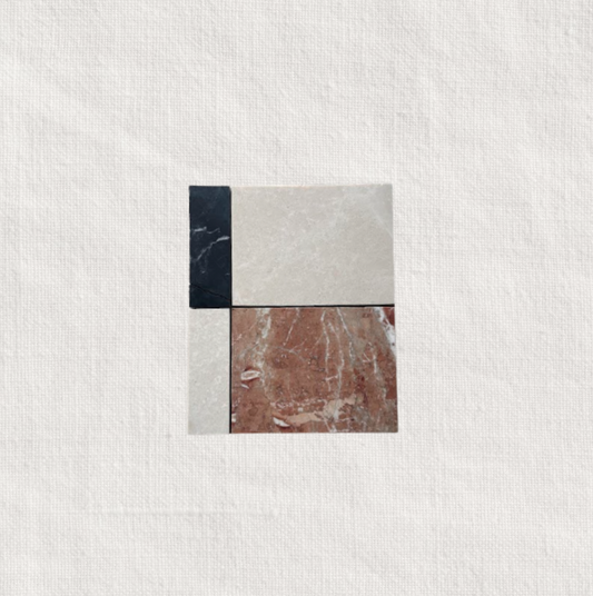 Custom Mosaic Flooring (Cream, Brown + Red)