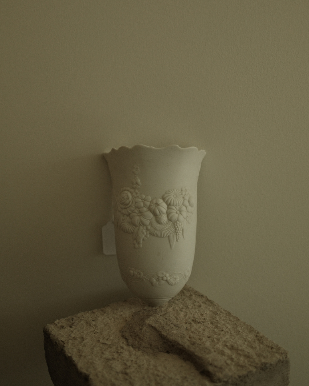 White Ceramic Wall Pocket Vase