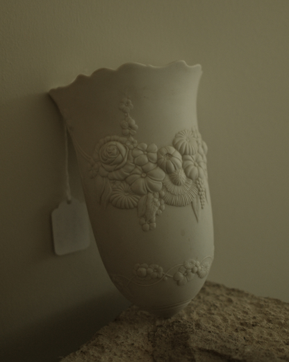 White Ceramic Wall Pocket Vase