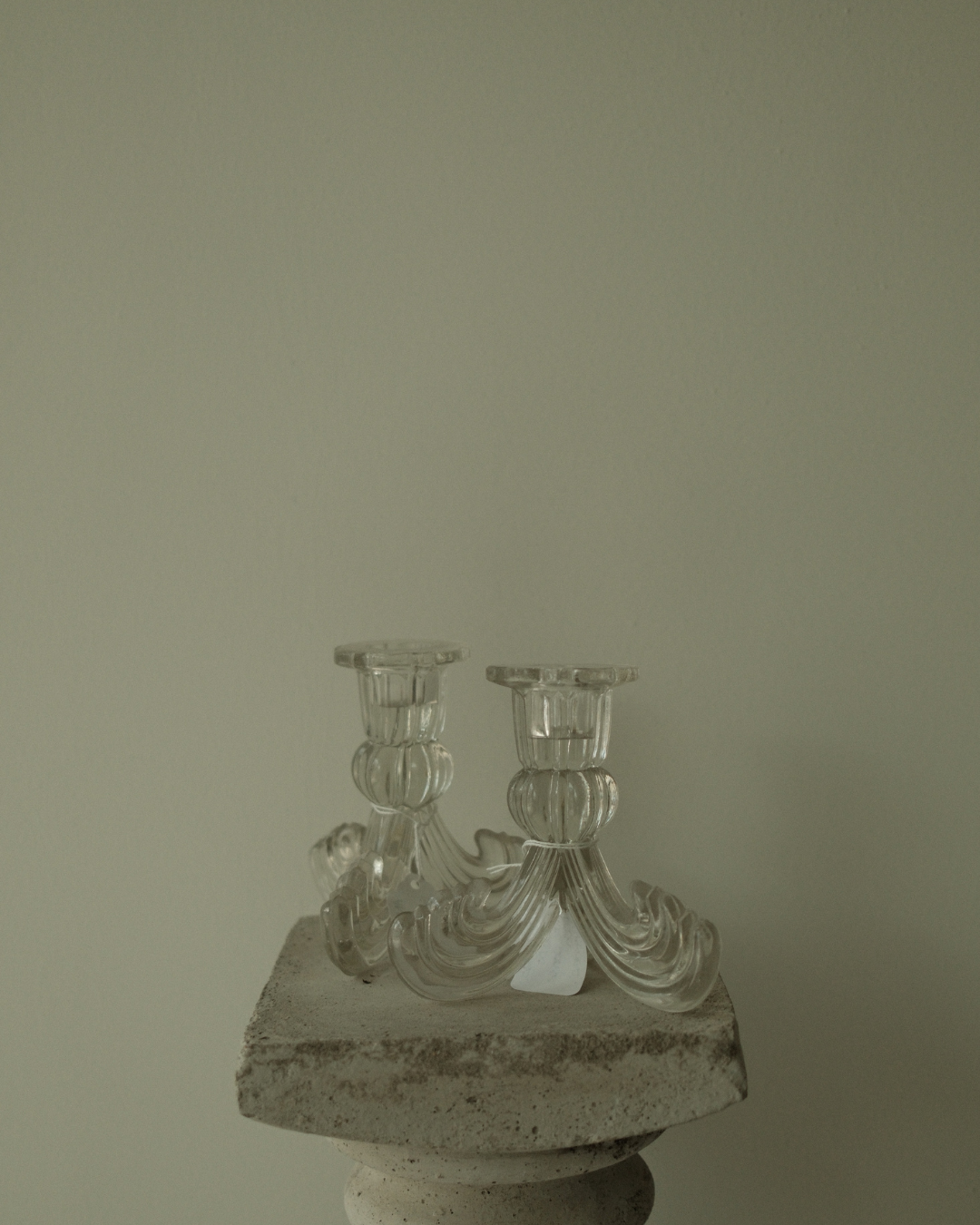 Glass Candle Holders (Set of 2)