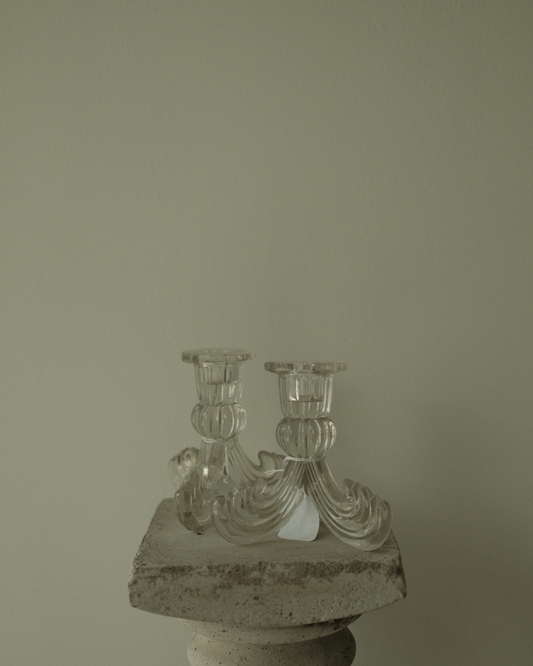 Glass Candle Holders (Set of 2)