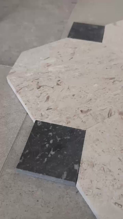 Beige-Black Marble Tile